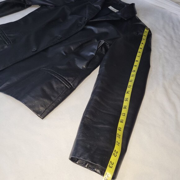 Nine West Short Black Leather BlazerJacket- Size10 - Picture 6 of 8